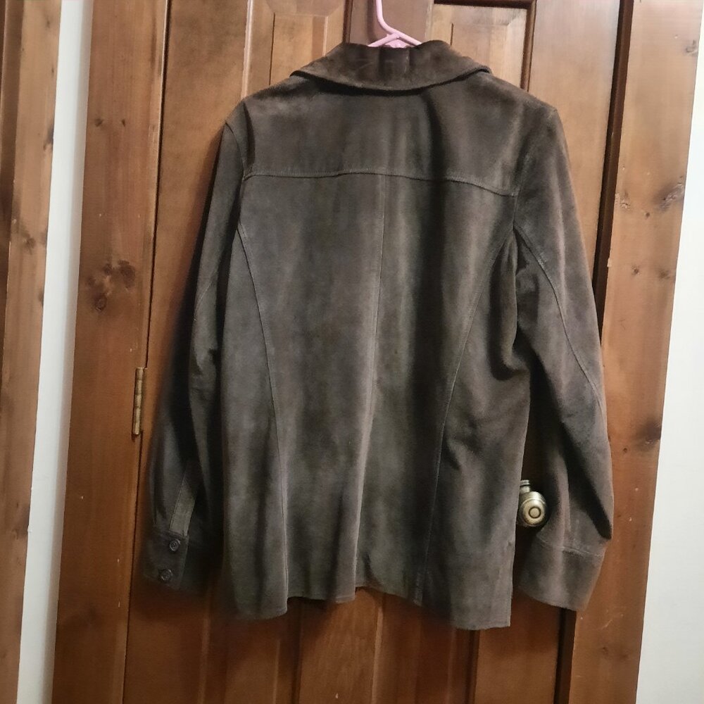 Authentic Suede Leather Jacket Dark Chocolate Bro… - image 2